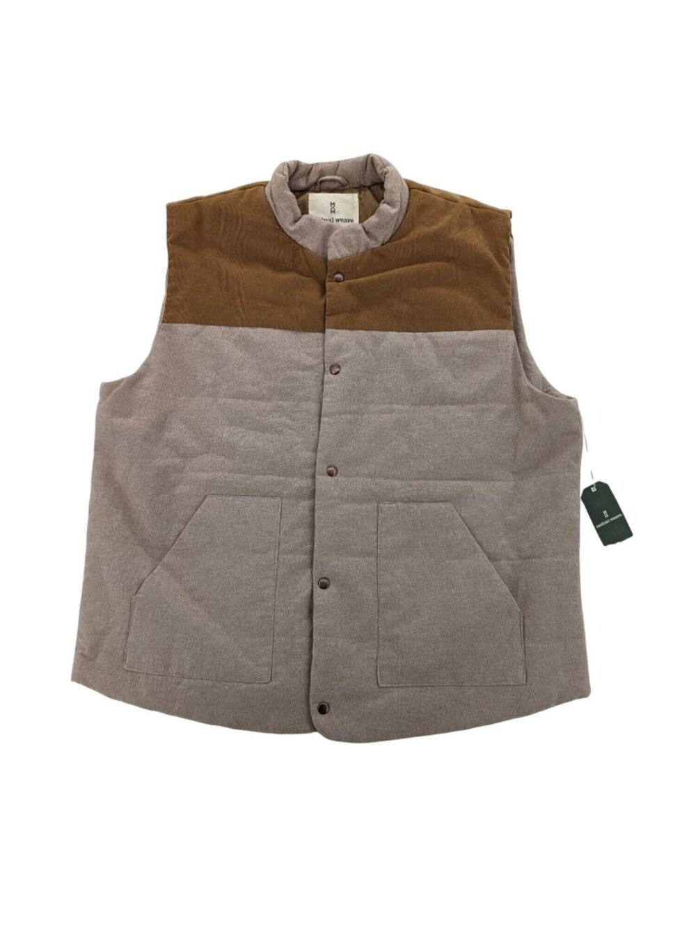 Colorblock Puffer Vest Quilted Snap Front Gorpcore Workwear Utility Y2K XXLarge
